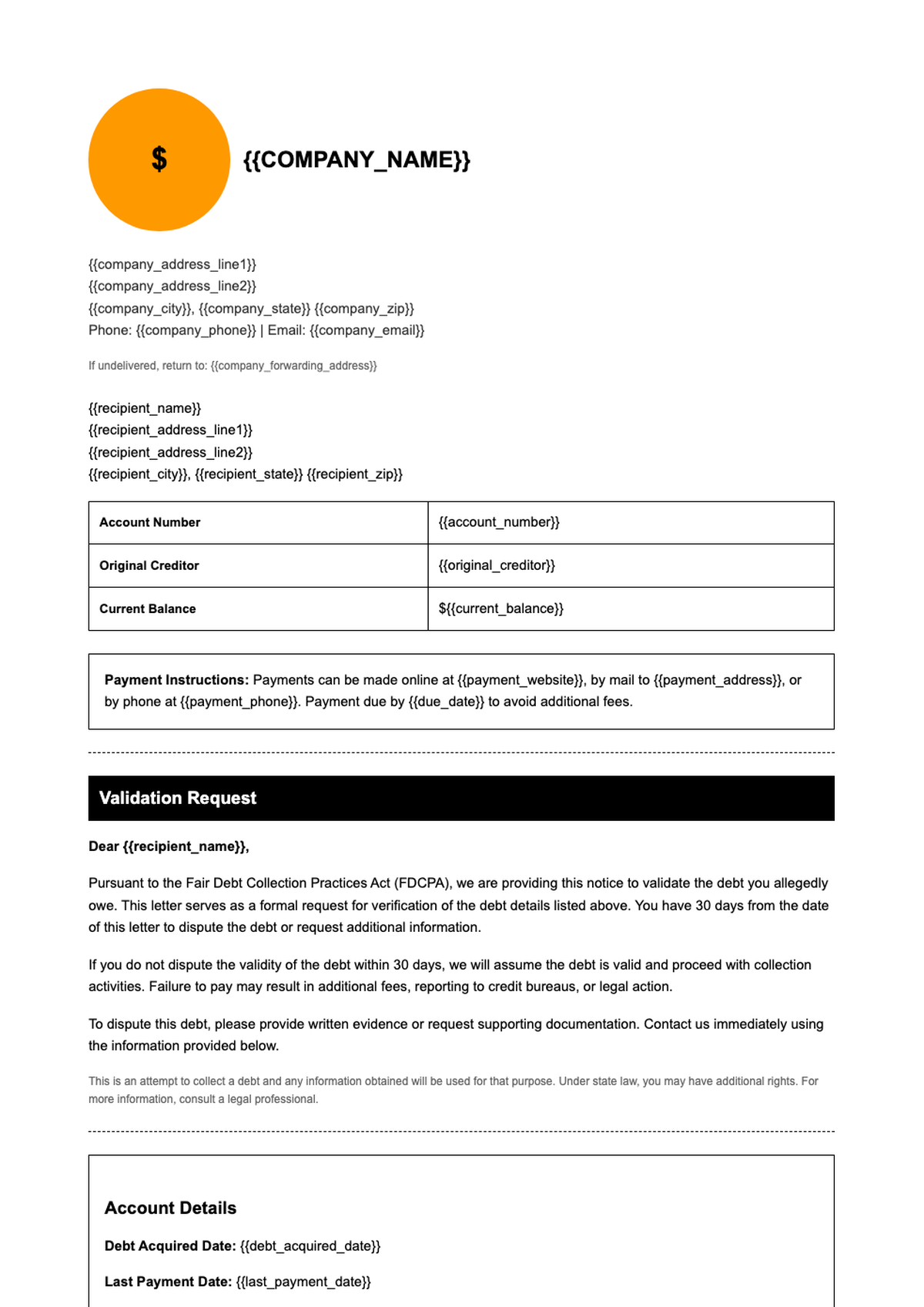 Debt collection notice from Money Associates with account details and contact information_variant_3